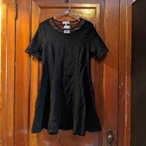 Black skater dress with mesh detail NWT